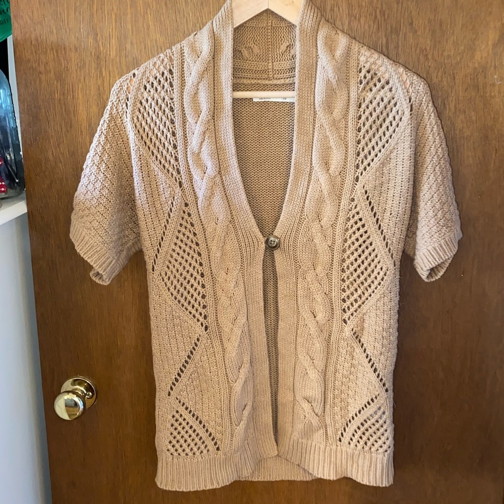 Brown Old Navy Cardigan, One Button, Cap Sleeve